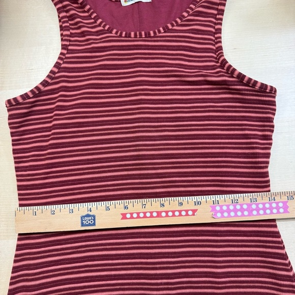 Marine Layer Medium Lexi Rib Daytime Midi Dress in Ruby Wine Multi Stripe - Picture 11 of 11